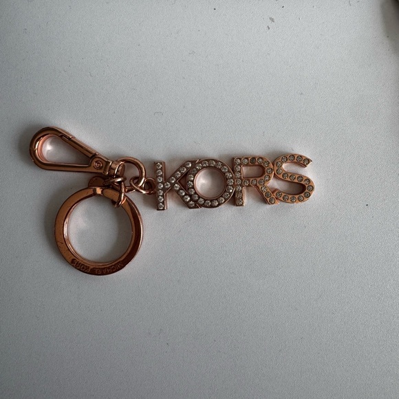Michael Kors Accessories - Michael Kors Rose Gold Crystal LOGO Key Chain